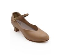 Capezio Women's Jr. Footlight Character Shoe - Soft PU Upper, Moisture Absorbent Lining for Comfort, Durable Design, Ideal for Dance, 1.5" Heel, Caramel, Size 6 US, 36.5 EU
