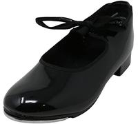 Capezio Women's N625 Jr. Tyette Tap Shoe,Black Patent,5 W US