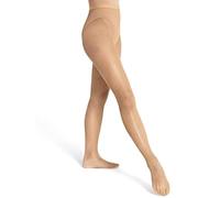 Capezio Women's Professional Fishnet Tight with 1" Elasticized Waistband - Soft Nylon Sock Lining for Comfort, Solid Foot Pads, Perfect for Dance, Caramel, Extra Small