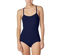 Capezio Women's Team Basic Camisole Leotard - Adjustable Straps for Custom Fit, Moderate V Front and Back, Full Lining for Comfort, Durable Double-Stitched Seams, Navy, Large
