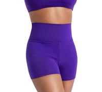 Capezio Women's Team Basic High Waisted Short, Purple, Medium