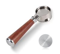 CAPFEI Portafiltro sin fondo, 51 mm, solo compatible con DeLonghi Dedica EC680/EC685/EC885 con 3 orejas y mango de madera, cesta de filtro de 0,3 mm poros | Bonus 51 mm Puck Screen