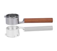 CAPFEI Portafiltro sin fondo de 54 mm plano, compatible con Sage/Breville Barista Express, Pro, Touch, and Impress | Mango de madera