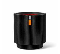 Capi Europe - Jarrón Cilindro Groove NL - 35x38 - Negro - Apertura Ø35 - Maceta para Interior y Exterior - KGVBL882