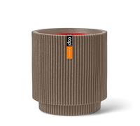 Capi Europe - Jarrón Cilindro Groove NL - 35x38 - Warm Taupe - Apertura Ø29 - Maceta para Uso Interior y Exterior - Made in Holland - KGVWT882