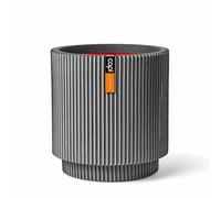 Capi Europe - Jarrón Cilindro Groove NL - 41x43 - Antracita - Apertura Ø36 - Maceta para Uso Interior y Exterior - Made in Holland - KGVZ883