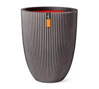 Capi Europe - Jarrón Elegant bajo Groove NL - 34x46 - Antracita - Apertura Ø27 - Maceta para Uso Interior y Exterior - Made in Holland - KGVZ782