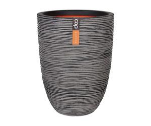 Capi Europe - Jarrón Elegant bajo Rib NL - 34x46 - Antracita - Apertura Ø27 - Maceta para Uso Interior y Exterior - Made in Holland - KOFZ782