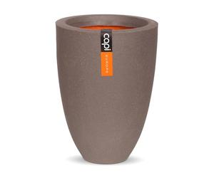 Capi Europe - Jarrón Elegant bajo Smooth NL - 26x36 - Warm Taupe - Apertura Ø20 - Maceta para Uso Interior y Exterior - Made in Holland - KWT781