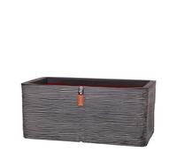 Capi Europe - Jarrón Rectangular Rib NL - 73x39x32 - Antracita - Apertura Ø31 - Maceta para Uso Interior y Exterior - Made in Holland - KOFZ963