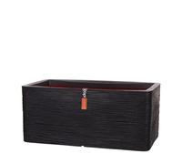 Capi Europe - Jarrón Rectangular Rib NL - 73x39x32 - Negro - Apertura Ø31 - Maceta para Uso Interior y Exterior - Made in Holland - KBLR963