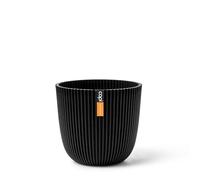 Capi Europe - Maceta Bola Groove 'Made with' Textile Black - 25x23 - Macetas para Interior y Exterior - Fabricadas con Materiales reciclados