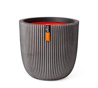 CAPI EUROPE - Maceta Bola Groove NL - Antracita - 35x34 - para Uso en Interiores y Exteriores