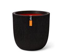 Capi Europe - Maceta Bola Groove NL - 54x52 - Negro - Apertura Ø46 - Maceta para Uso Interior y Exterior - Made in Holland - KGVBL935