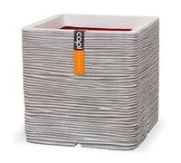 Capi Europe - Maceta Cuadrada Rib NL - 30x30 - Marfil - Apertura Ø24 - Maceta para Uso Interior y Exterior - Made in Holland - KOFI902