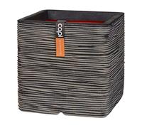 Capi Europe - Maceta Cuadrada Rib NL - 40x40 - Antracita - Apertura Ø40 - Maceta para Interior y Exterior - KOFZ903