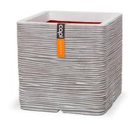 Capi Europe - Maceta Cuadrada Rib NL - 50x50 - Marfil - Apertura Ø50 - Maceta para Interior y Exterior - KOFI904