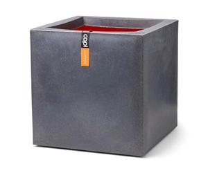Capi Europe - Maceta Cuadrada Smooth NL - 50x50 - Gris Oscuro - Apertura Ø42 - Maceta para Uso Interior y Exterior - Made in Holland - KDG904