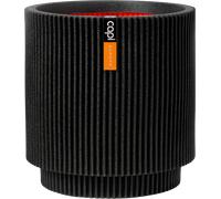 Capi Macetero Cylinder - Groove - 36x38 cm - negro
