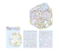 Capibala World Scene - Adhesivo estético de paisaje miniaturizado decorativo para niños, niñas, niños, paisaje miniaturizado, capibala World Make