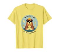 Capibara Boss: Sin Dramas, Solo Paz | IlustraciÛn Divertida Camiseta, Hombre, Limón, S