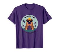 Capibara Boss: Sin Dramas, Solo Paz | IlustraciÛn Divertida Camiseta, Hombre, Morado, XL