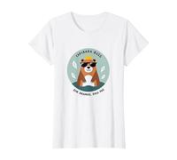 Capibara Boss: Sin Dramas, Solo Paz | IlustraciÛn Divertida Camiseta, Mujer, Blanco, L