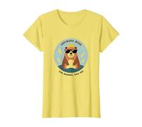 Capibara Boss: Sin Dramas, Solo Paz | IlustraciÛn Divertida Camiseta, Mujer, Limón, S