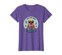 Capibara Boss: Sin Dramas, Solo Paz | IlustraciÛn Divertida Camiseta, Mujer, Morado Jaspeado, XXL