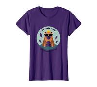 Capibara Boss: Sin Dramas, Solo Paz | IlustraciÛn Divertida Camiseta, Mujer, Morado, M
