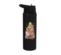 Capibara & Bubble Tea, para niñas, tortuga Stainless Steel Insulated Water Bottle