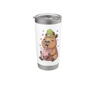 Capibara & Bubble Tea, para niñas, tortuga Vaso térmico de acero inoxidable de doble pared