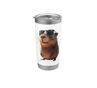 Capibara Con Gafas De Sol Be Capy Capibara Roedor Vaso térmico de acero inoxidable de doble pared