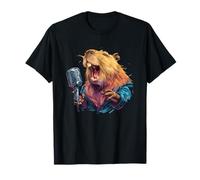 Capibara de Canto Feliz con micrófono para los Amantes del Karaoke Camiseta
