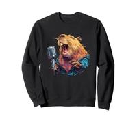 Capibara de Canto Feliz con micrófono para los Amantes del Karaoke Sudadera