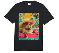 Capibara de Verano con Gafas de Sol Fiesta de Animales Tropicales en la Comfort Colors Adult Heavyweight T-Shirt