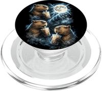 Capibara Divertido Beber té de Burbujas Aullando la Luna PopSockets PopGrip para MagSafe