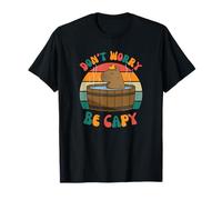 Capibara Don't Worry Be Capy, Divertido, Retro, Lindo Capibara Camiseta