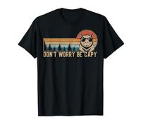Capibara Don't Worry Be Capy Lovers Vintage Sunset #25D4A Camiseta