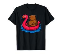 Capibara en flamenco flotador divertido verano piscina dibujos animados arte Camiseta