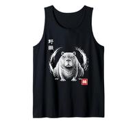 Capibara Enojada Círculo Zen japonés Camiseta sin Mangas