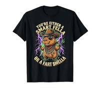 Capibara Eres un Tipo Inteligente o un Olor a Pedo Camiseta gráfica económica, Hombre, Negro, XL