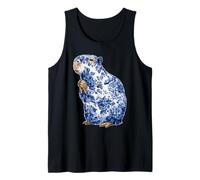 Capibara Floral Vintage con Flores Delft Art Chinoiserie Camiseta sin Mangas
