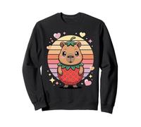 Capibara Fresa Kawaii Corazones Atardecer Sudadera