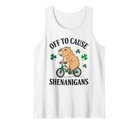 Capibara Fuera para causar travesuras Día de San Patricio Meme Divertido Camiseta sin Mangas