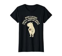 Capibara Habilidades de Pensamiento crítico Amante del café Sarcasmo Humor Camiseta gráfica económica, Mujer, Negro, M