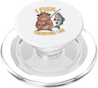 Capibara "I FISH, Therefore I Am" Pesca divertida PopSockets PopGrip para MagSafe