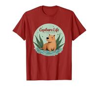 Capibara Life: Sin Prisa, Sin EstrÈs | FilosofÌa Relajada Camiseta, Hombre, Arándano, XL