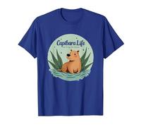 Capibara Life: Sin Prisa, Sin EstrÈs | FilosofÌa Relajada Camiseta, Hombre, Azul Real, M