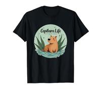Capibara Life: Sin Prisa, Sin EstrÈs | FilosofÌa Relajada Camiseta, Hombre, Negro, XXL